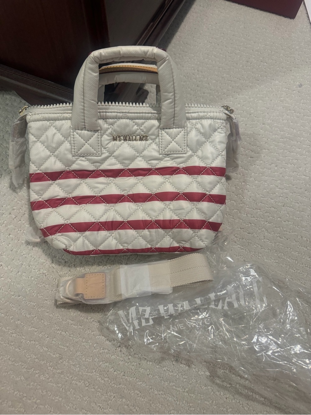 MZ Wallace White & Red Quilted Mini Purse - Picture 3 of 5